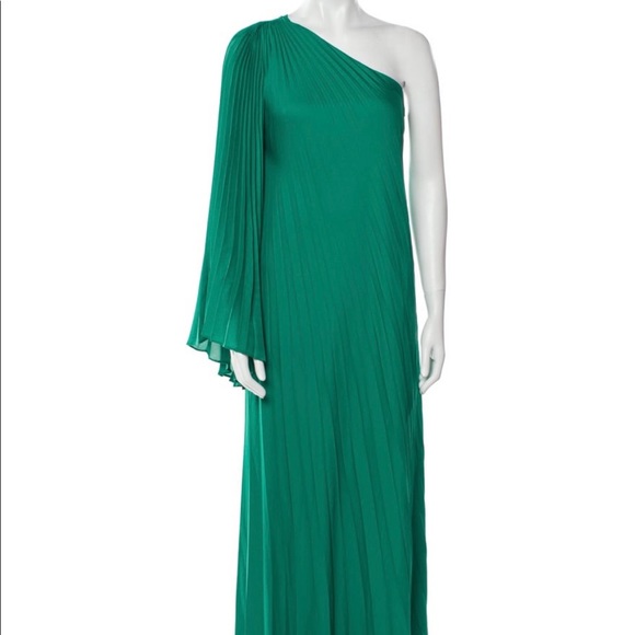 Halston Heritage One Shoulder Pleated Dress - Picture 1 of 3